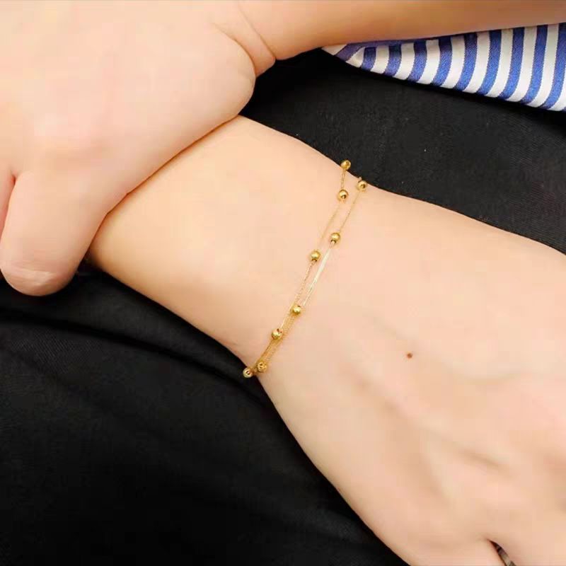 18k Gold Double Strand Bracelet