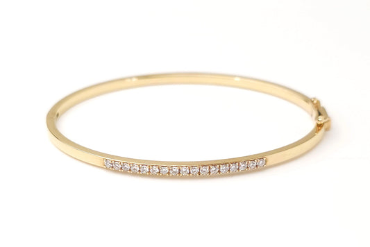 Gold and Diamond Pavé Bangle