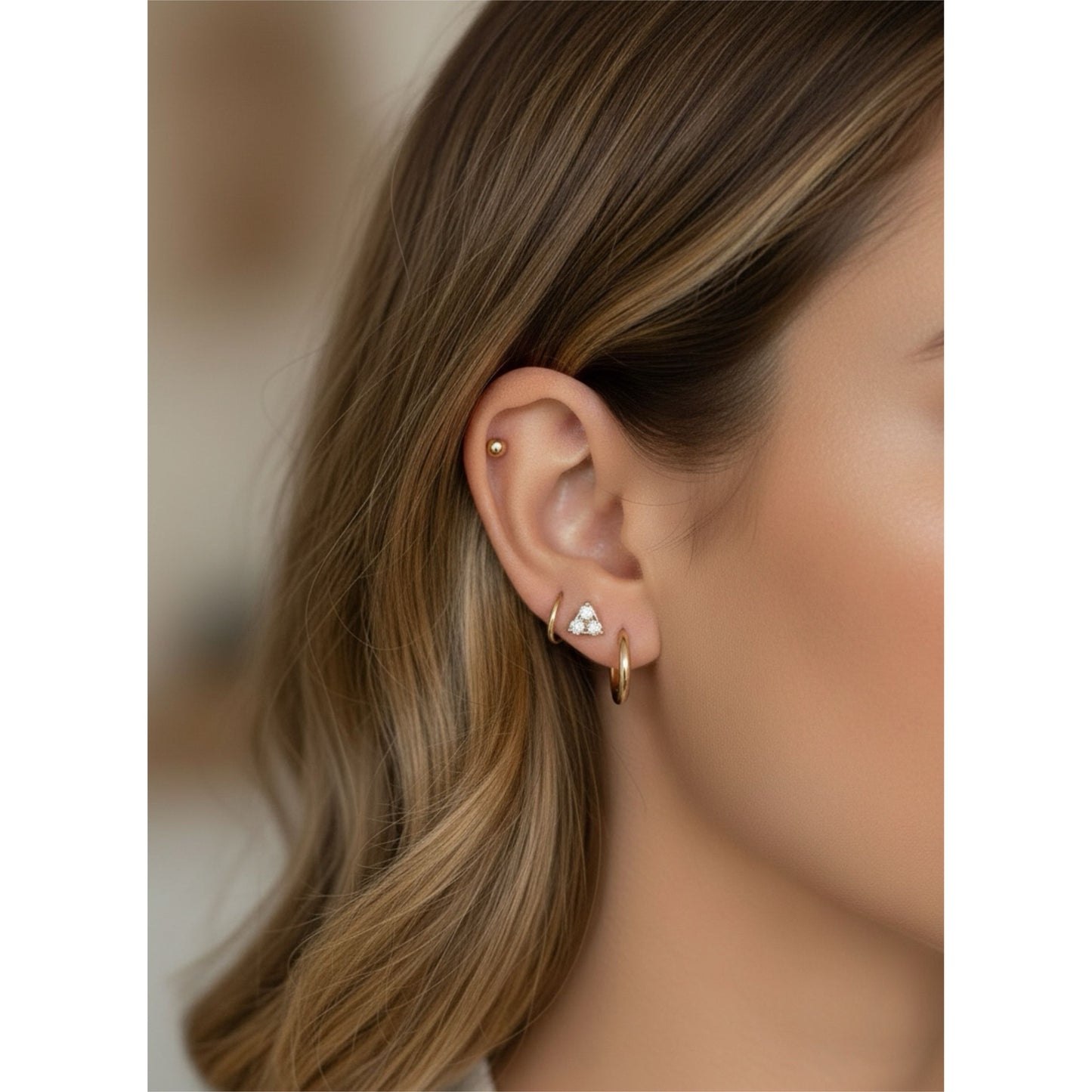 14K Gold Flat Back Diamond Studs – 0.60ct Ethically Grown Diamonds (Pair)