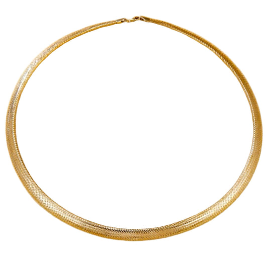 18K Solid Gold Diamond-Cut Sparkle Chain Necklace | 3D Flexible Italian Style Gold Necklace