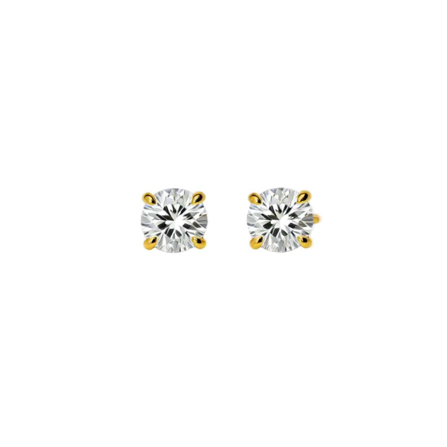 14k Gold Flat-Back Diamond Earring – 0.6ct Total (Pair)