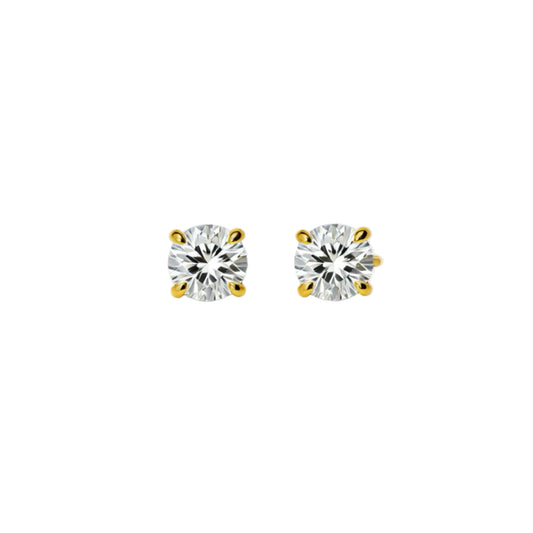 14k Gold Flat-Back Diamond Earring – 0.6ct Total (Pair)