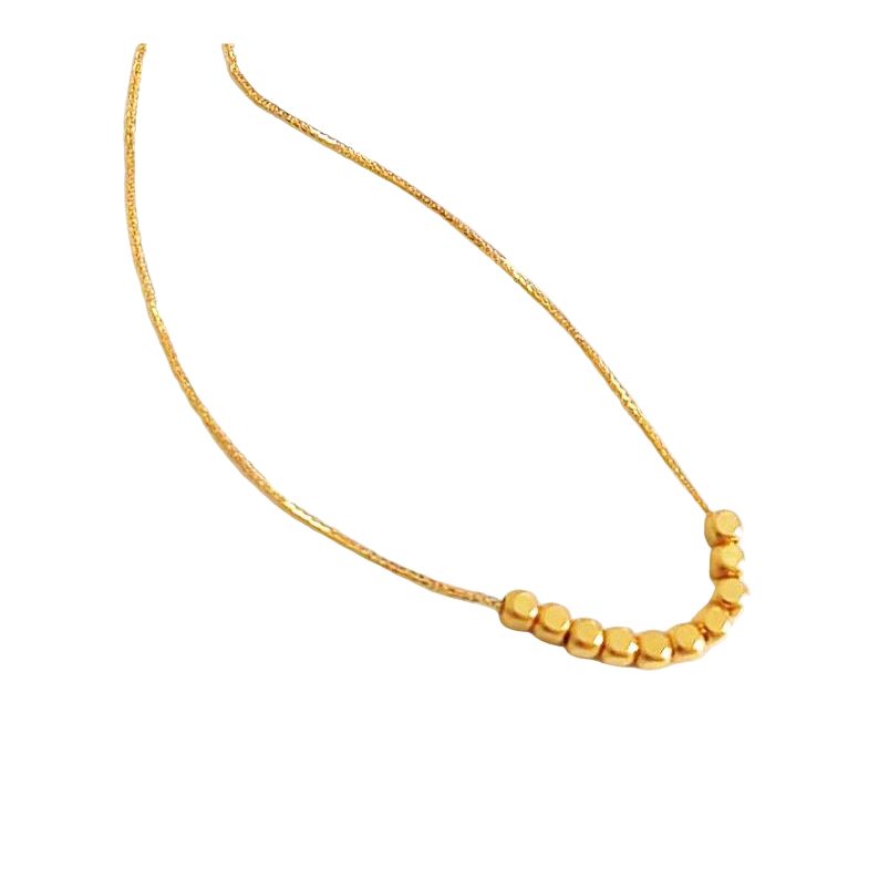 18k Gold Faceted Bead Necklace