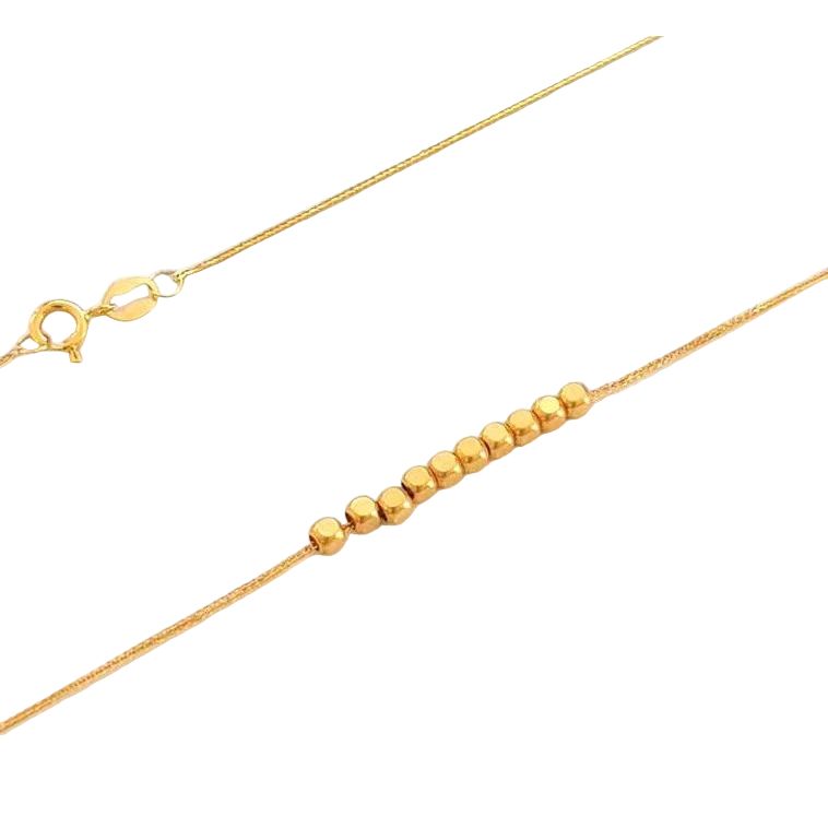 18k Gold Faceted Bead Necklace