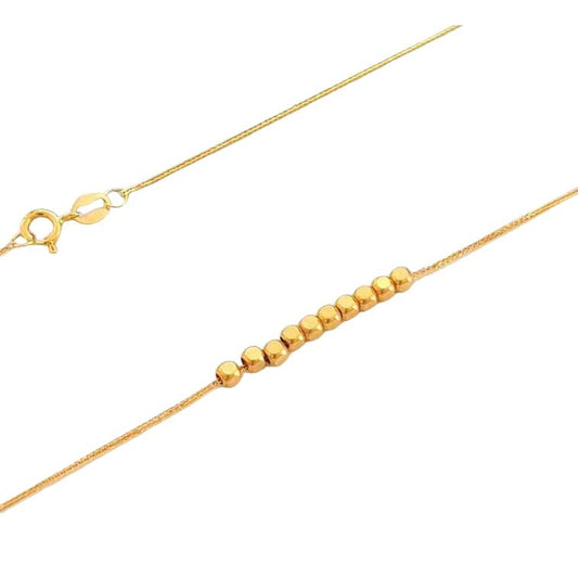 18k Gold Faceted Bead Necklace