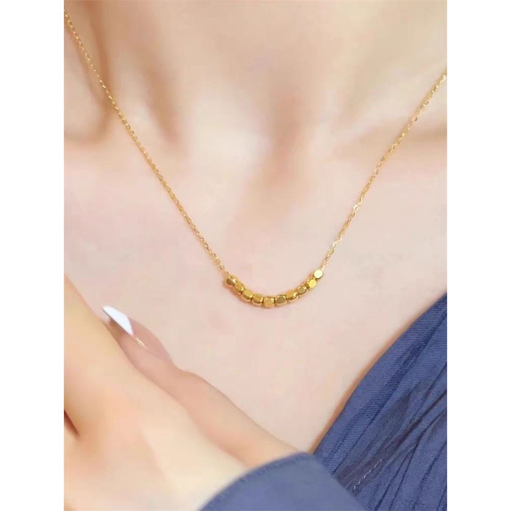 18k Gold Faceted Bead Necklace